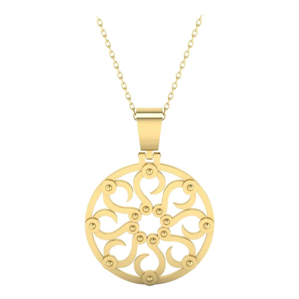 22 Karat Gold Sun Pendant by Romae Jewelry Inspired by an Ancient Roman Design