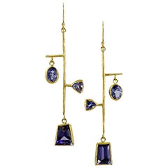 Margery Hirschey 22 Karat Gold Tanzanite Mobile Earrings