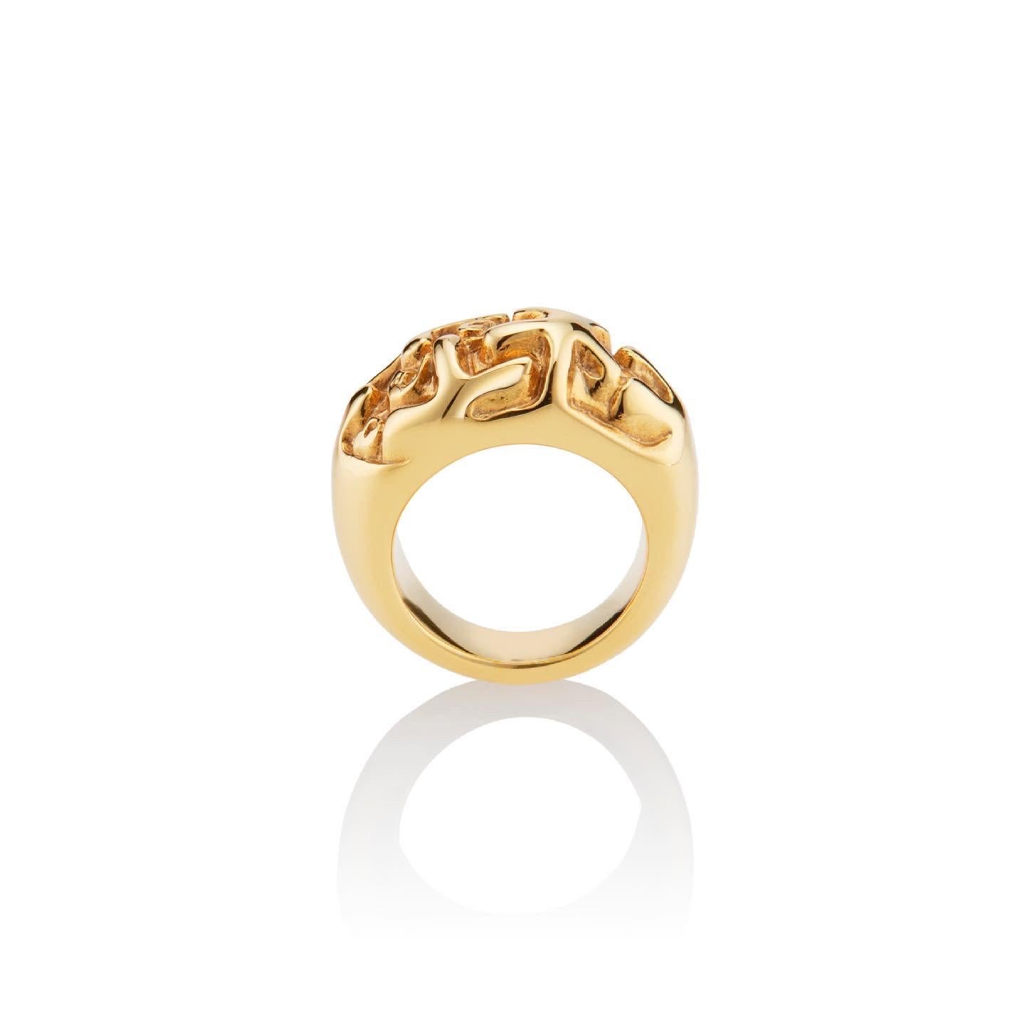 Artisan 22 Karat Gold Vermeil Diaspora Starfish Ring by Chee Lee Designs For Sale