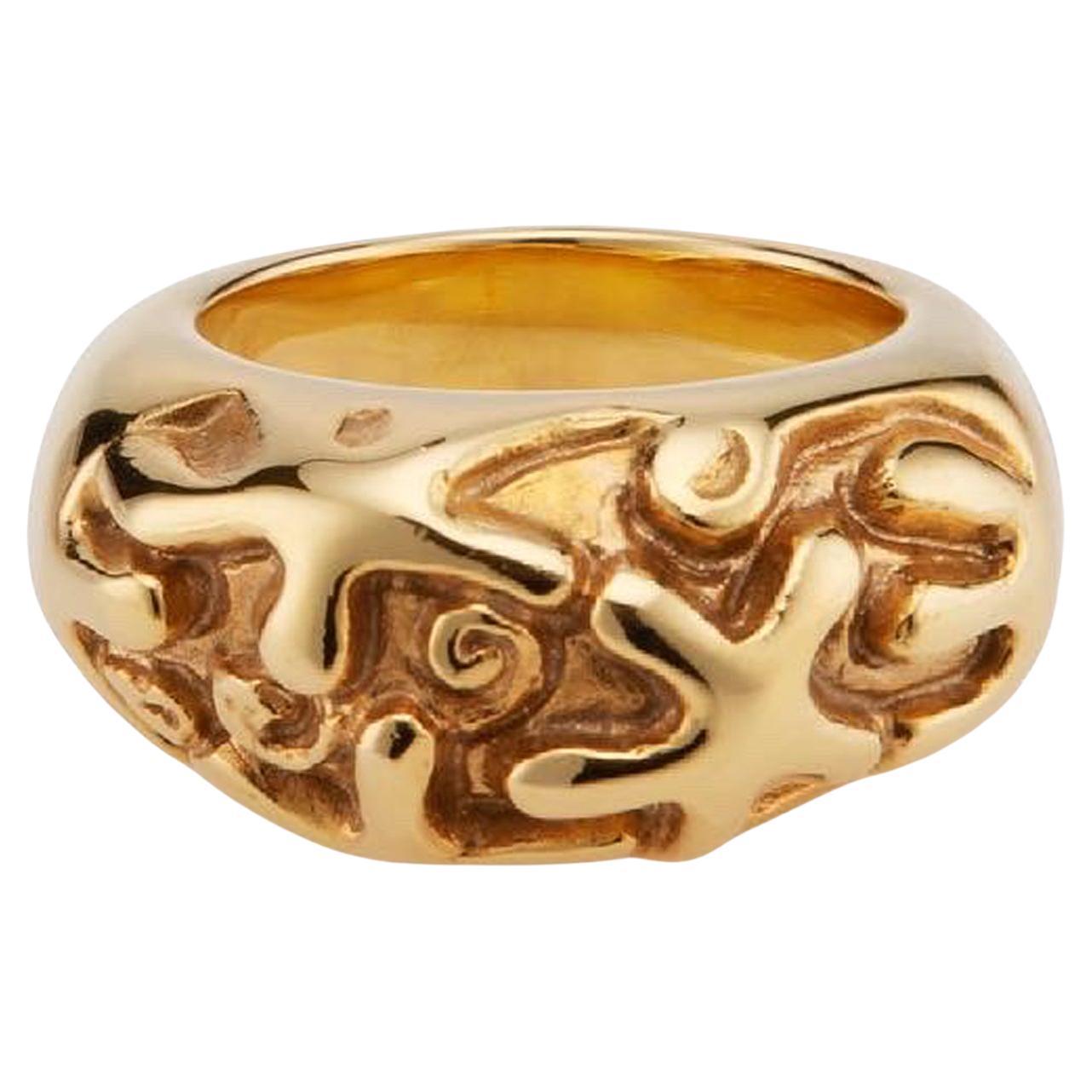 22 Karat Gold Vermeil Diaspora Seestern-Ring von Chee Lee Designs