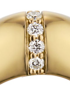 22 Karat Gold Vermeil Egg Dome Ring with Row of Diamonds by Chee Lee New York