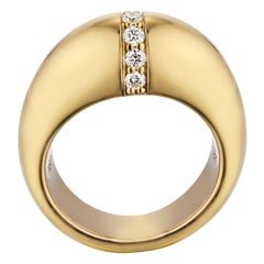 Anillo Cúpula de Huevo en Vermeil de Oro de 22 Kilates con Fila de Diamantes de Chee Lee New York