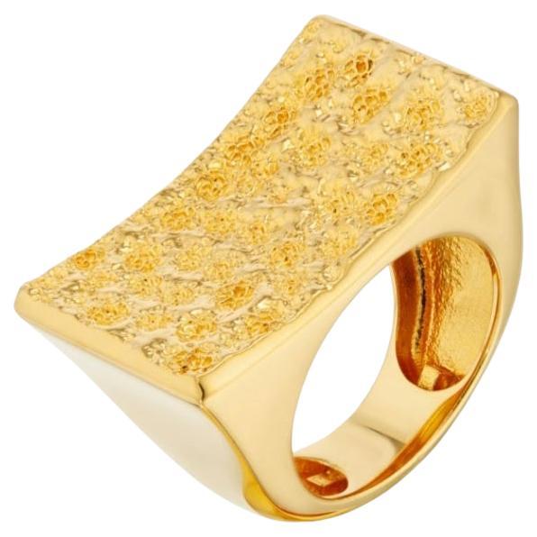 22 Karat Gold Vermeil geprägter Kopfstützen-Ring