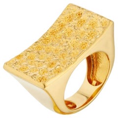 Bague en or vermeil 22 carats avec appui-tête gaufré