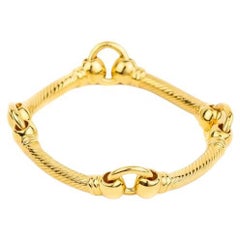 22 Karat Gold Vermeil Etched Senelagos Bracelet by Chee Lee New York
