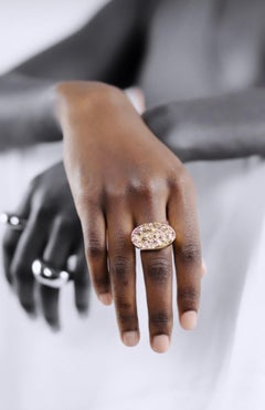 Anello con pepita in vermeil d'oro 22 carati di Chee Lee New York