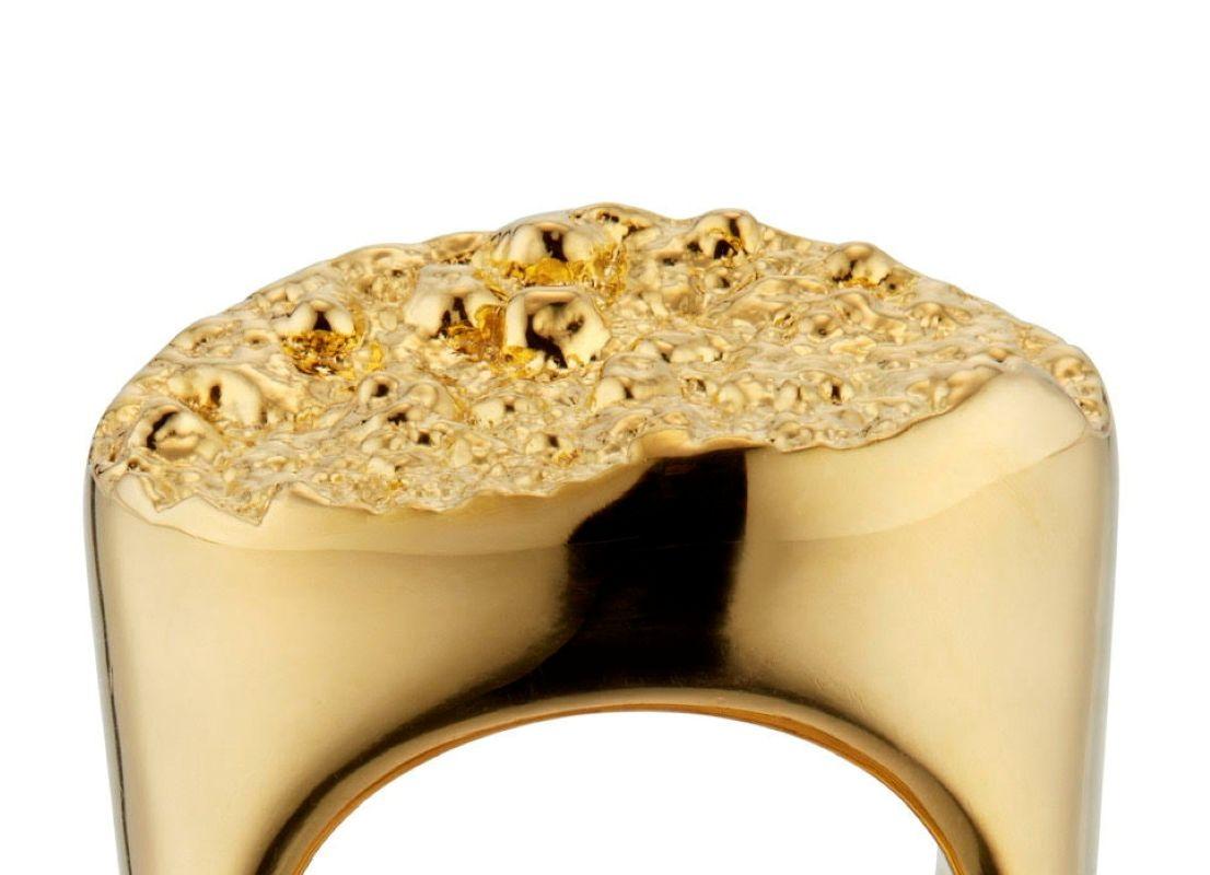 Artisan 22 Karat Gold Vermeil Nugget Ring by Chee Lee New York For Sale