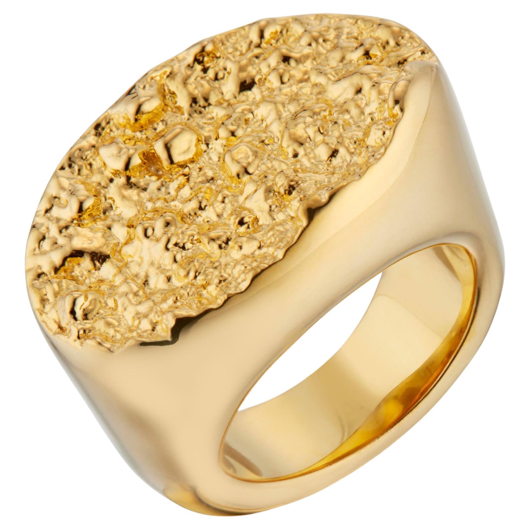 Chee Lee New York, bague pépite d'or 22 carats et vermeil