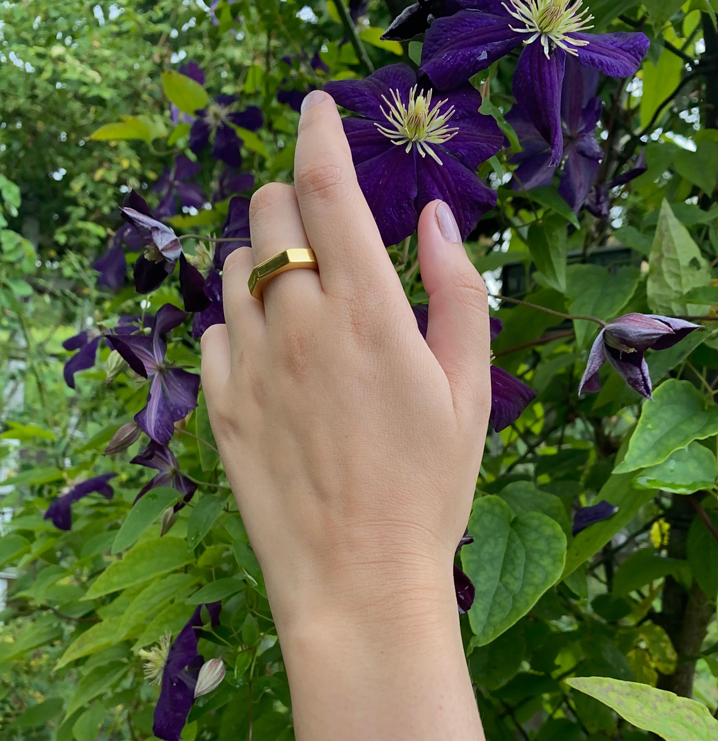narrow octagon ring - 10 / 24k gold
