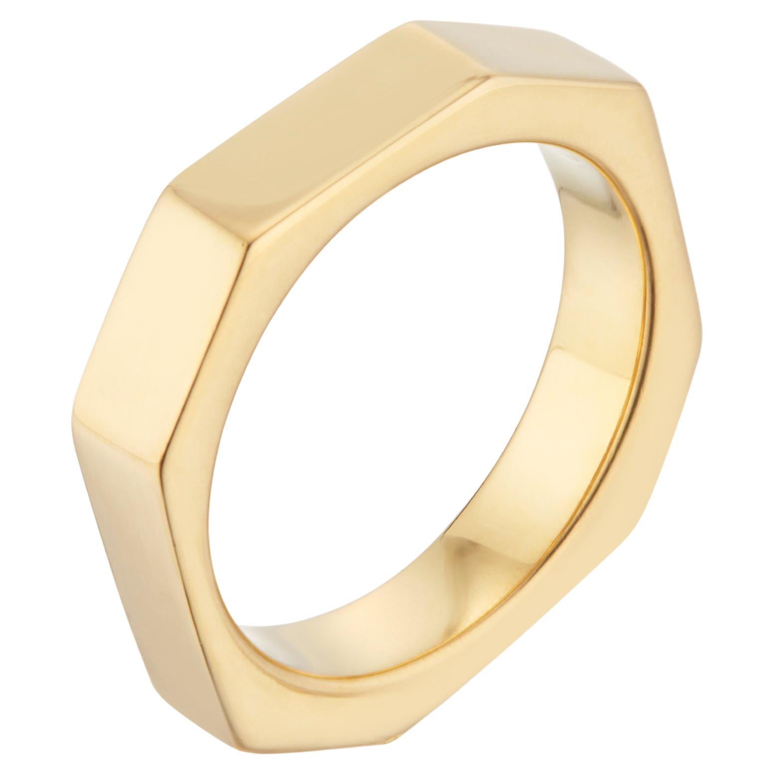 22 Karat Gold Vermeil Octagon Ring by Chee Lee New York For Sale
