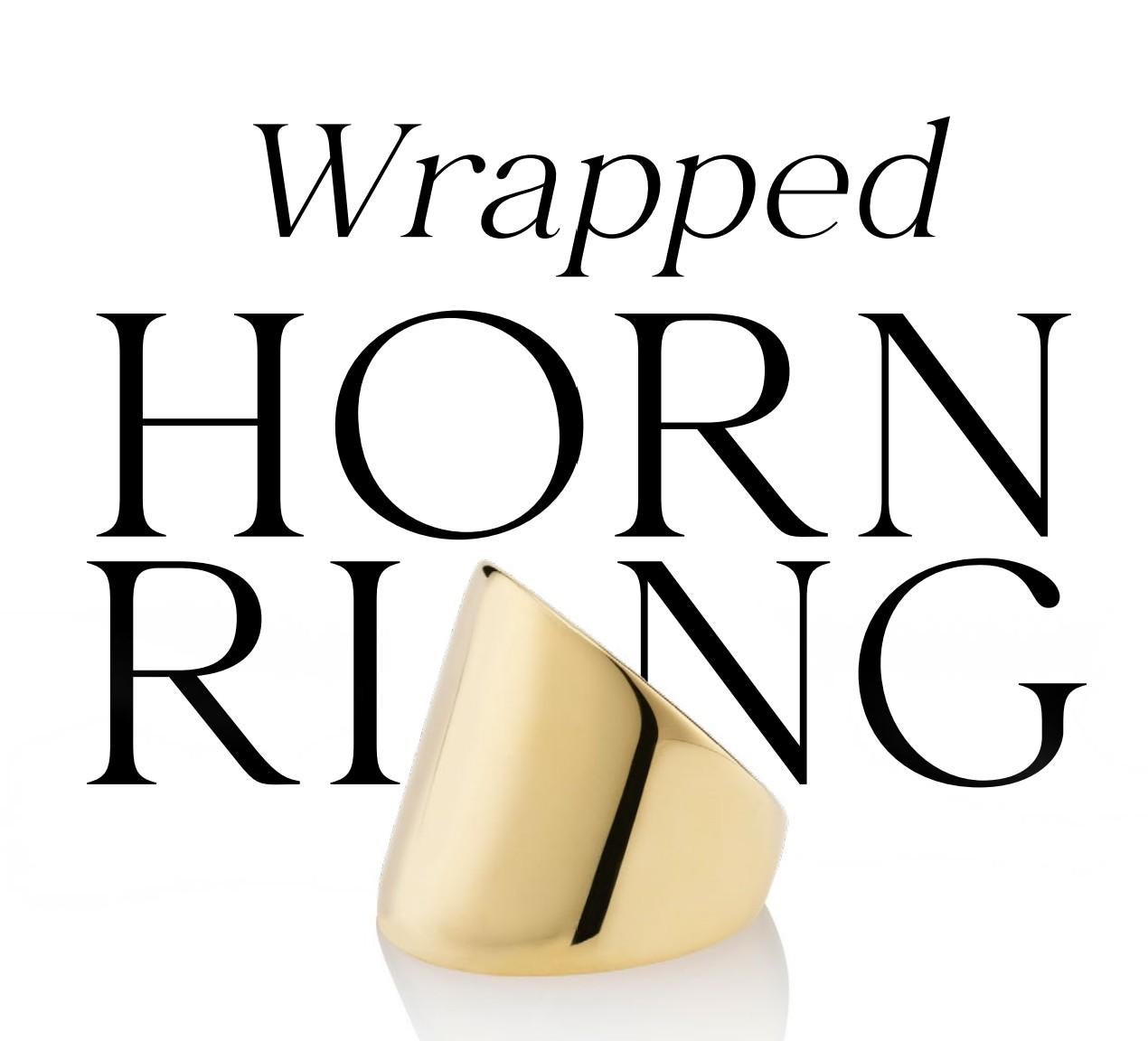 Artisan 22 Karat Gold Vermeil Smooth Wrapped Horn Ring by Chee Lee New York For Sale