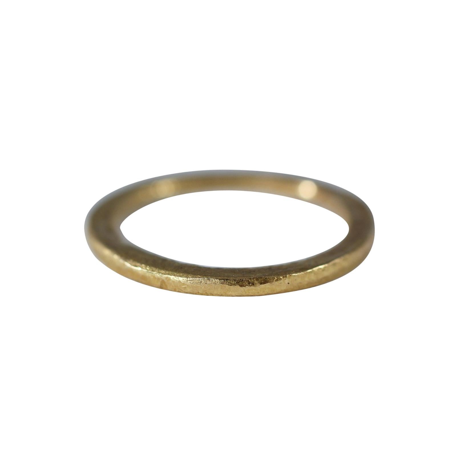 22 Karat Gold Wedding Band Ring Unisex Stacking Disk Design by AB Jewelry NYC