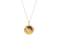 GURHAN 22 Karat Hammered Yellow Gold and Diamond Round Pendant