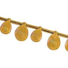 22 Karat Italian Yellow Gold Dangle Bead Bracelet