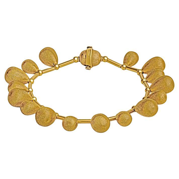 22 Karat Italian Yellow Gold Dangle Bead Bracelet