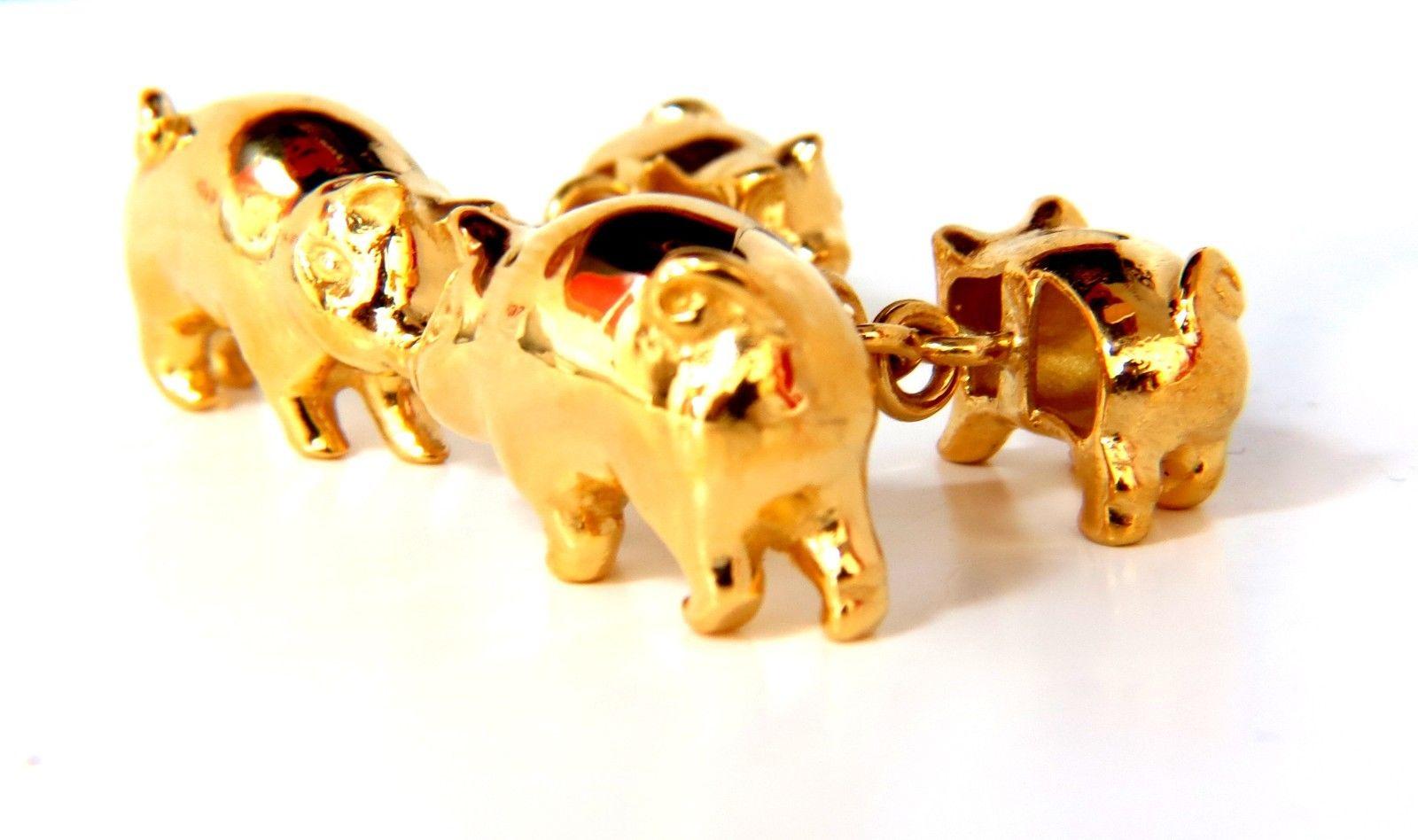 22 Karat Rare 3D Boar Pig Cufflinks or High Shine and Amazing Details 2