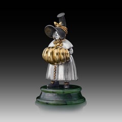 22 Karat Silver Jade Stand Figurine