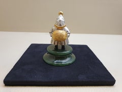 22 Karat Silver Jade Stand Figurine