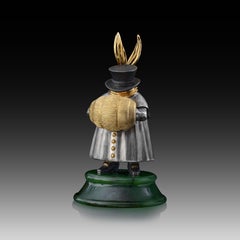 22 Karat Silver Jade Stand Figurine
