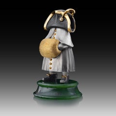 22 Karat Silver Jade Stand Figurine