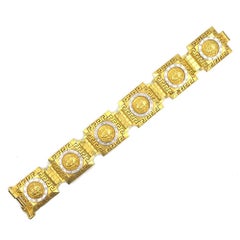 22 Karat Solid Gold Diamond Link Bracelet