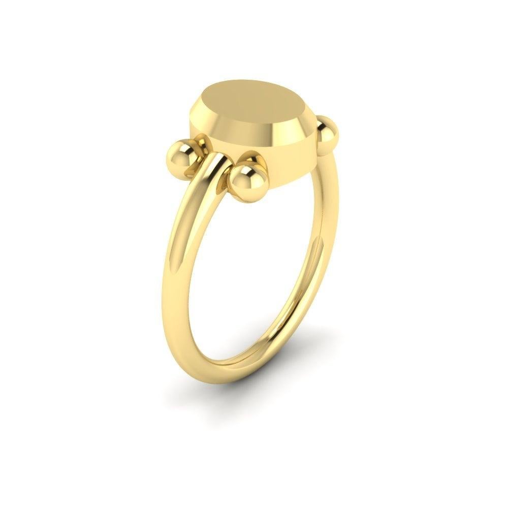 For Sale:  22 Karat Solid Gold Customizable Signet Ring 2
