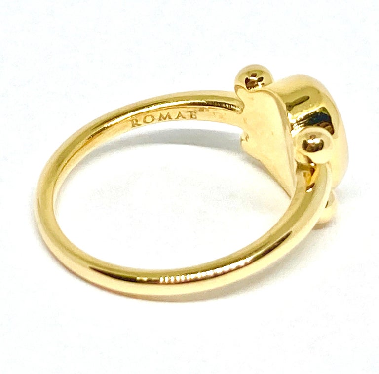 For Sale:  22 Karat Solid Gold Initial Ring by Romae Jewelry Inspired by Ancient Designs 4