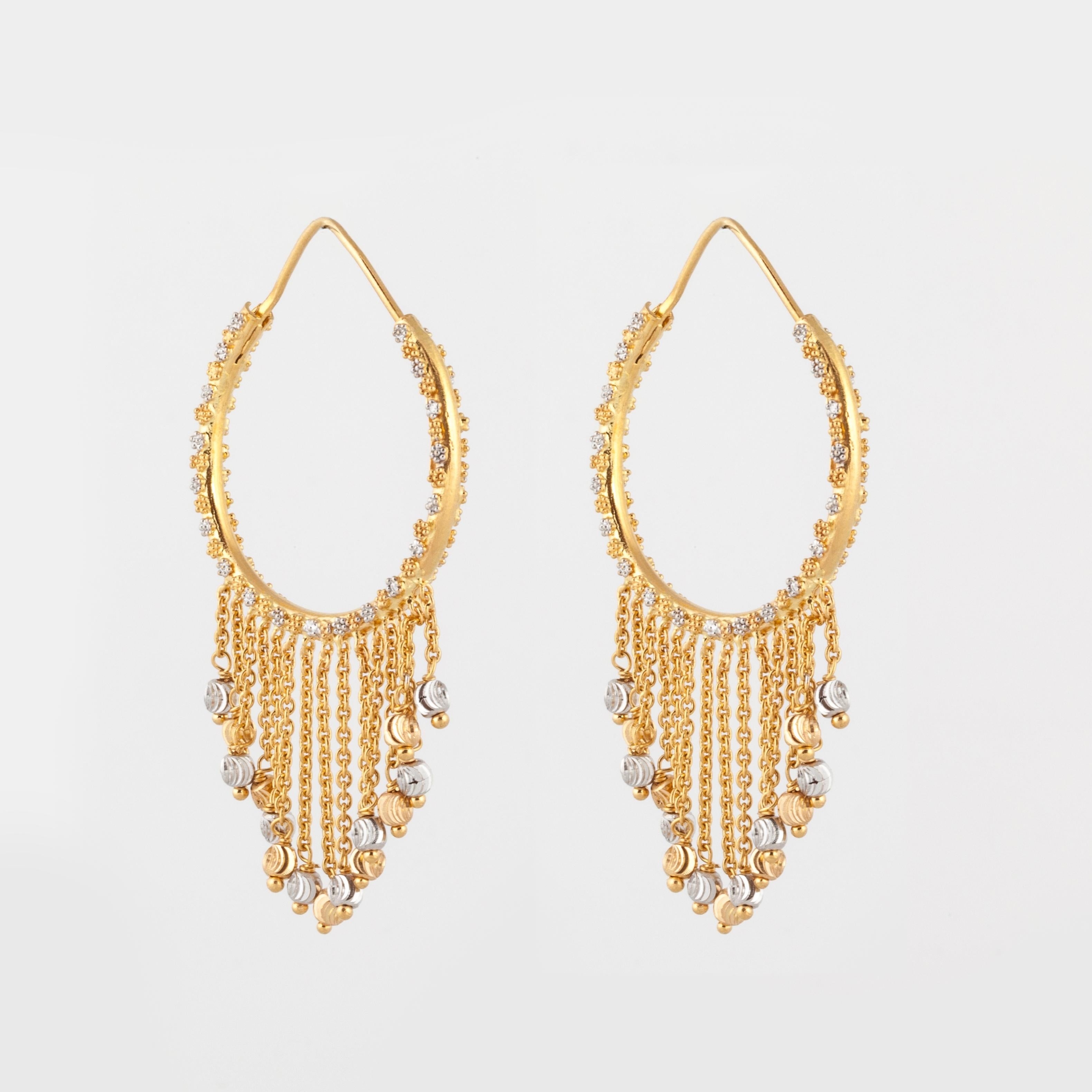 gold hoop earrings with dangle
