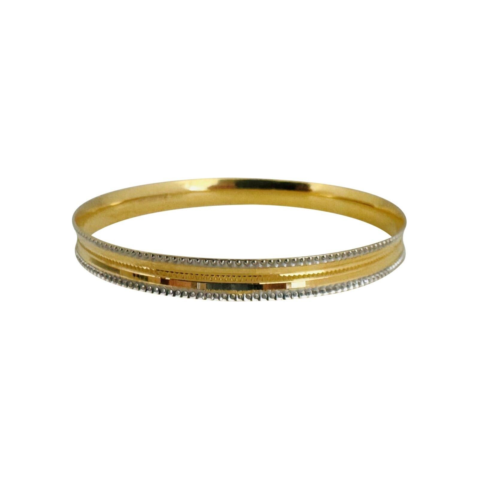 22 Karat Gelb- und Weißgold massiv zweifarbig Fancy Armspange im Zustand „Gut“ in Guilford, CT