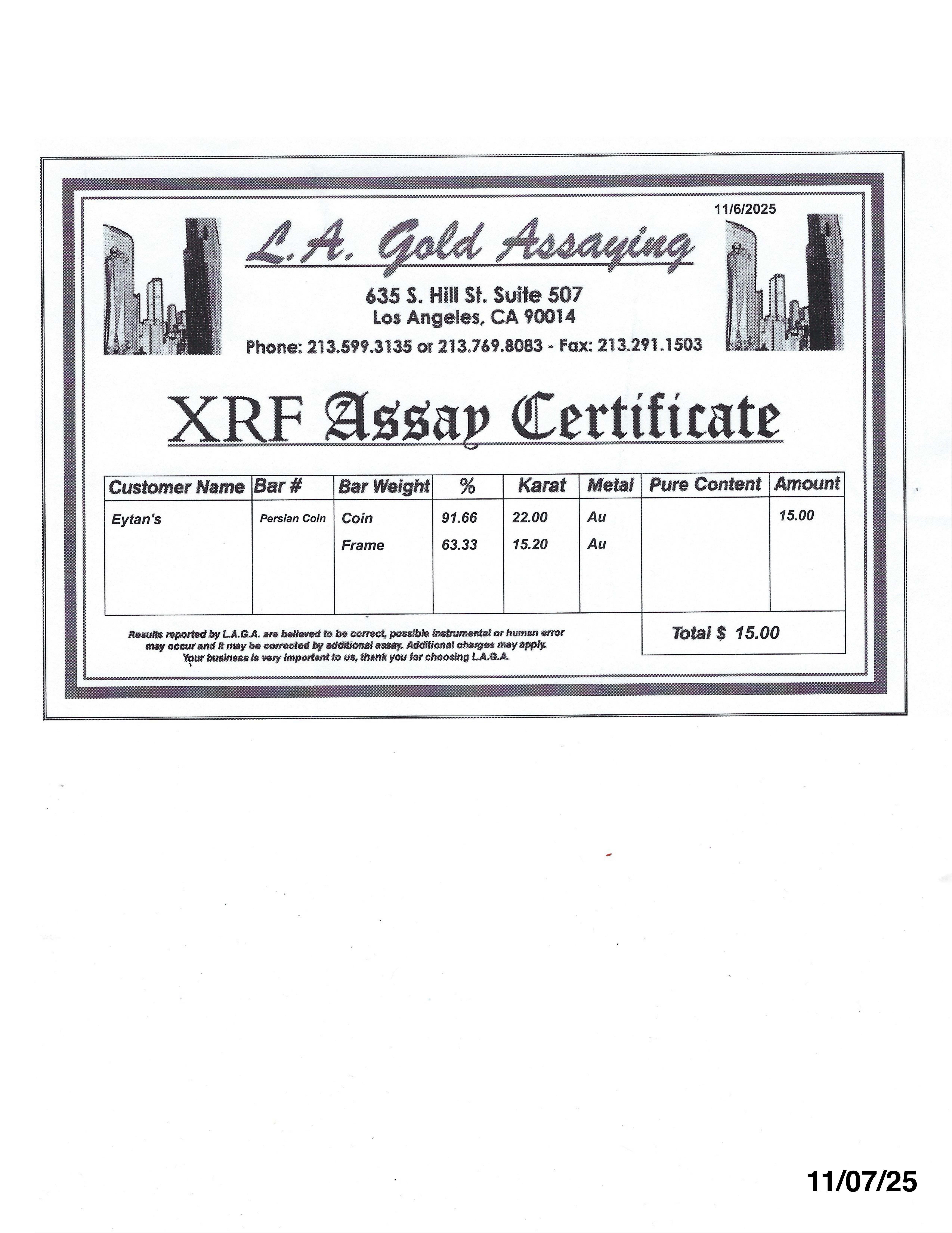 Pendentif en or jaune 22 carats représentant une pièce de cinq Pahlavi de 1973 en or 15 carats en vente 9