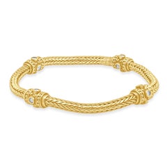 22 Karat Yellow Gold 4-Station Diamond Bracelet