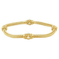 22 Karat Yellow Gold 4-Station Diamond Bracelet
