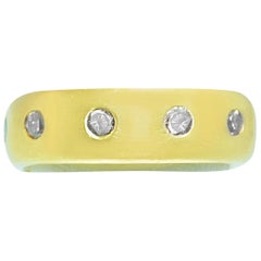 22-Karat Yellow Gold Band with Diamonds