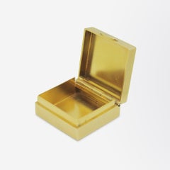22 Karat Yellow Gold Box with Diamond Push Closure