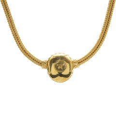 22 Karat Yellow Gold Chocolate Diamond Ornate Slide Collar Necklace