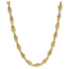 22 Karat Yellow Gold Diamond Cut Bhat Chain Necklace