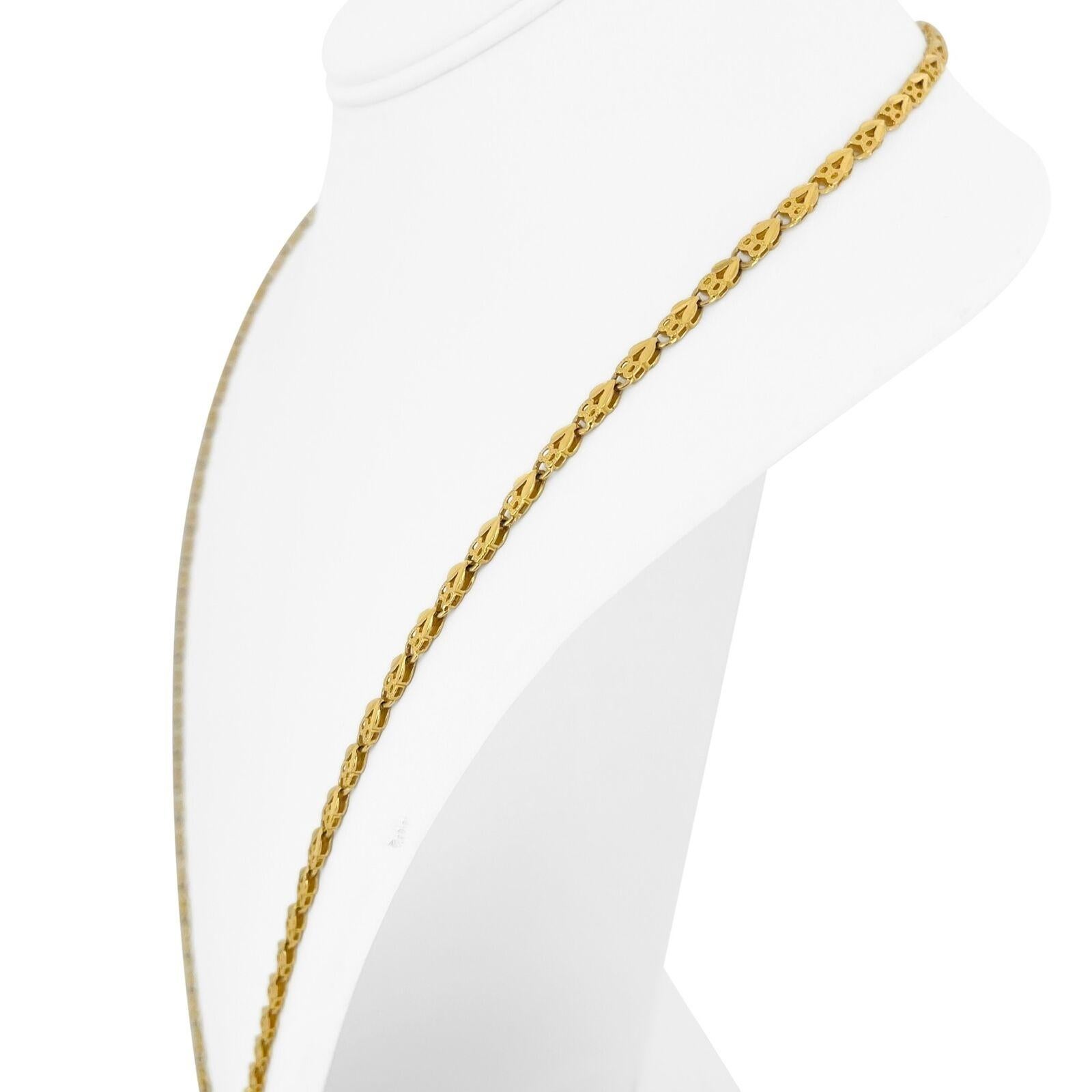 22k Yellow Gold 20.4g Diamond Cut 3.5mm Fancy Heart Link Chain Necklace 26