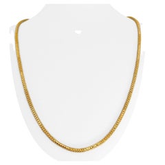 22 Karat Yellow Gold Heavy Diamond Cut Cylinder Beaded Necklace