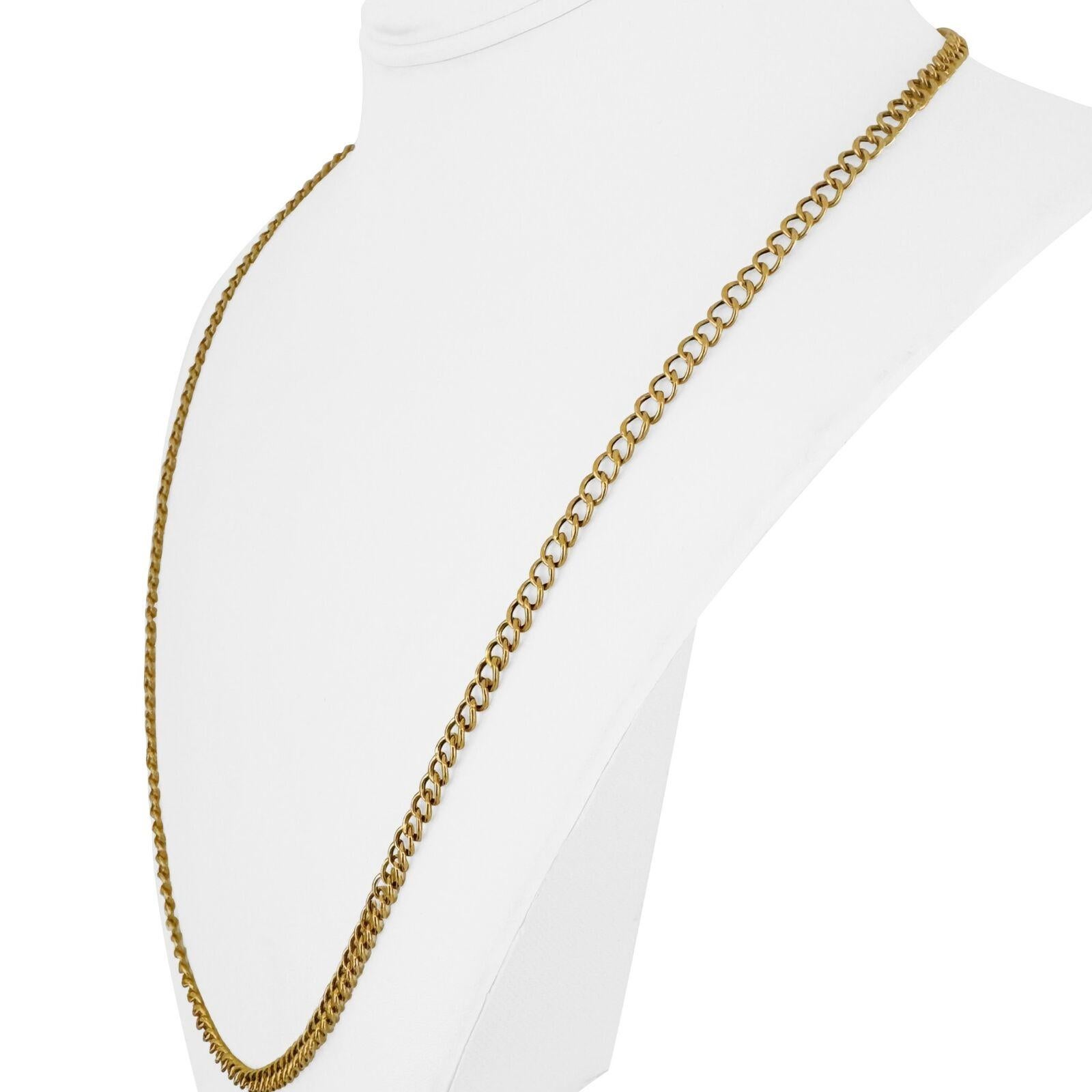 22k Yellow Gold 10g Hollow 4.5mm Curb Link Chain Necklace 25