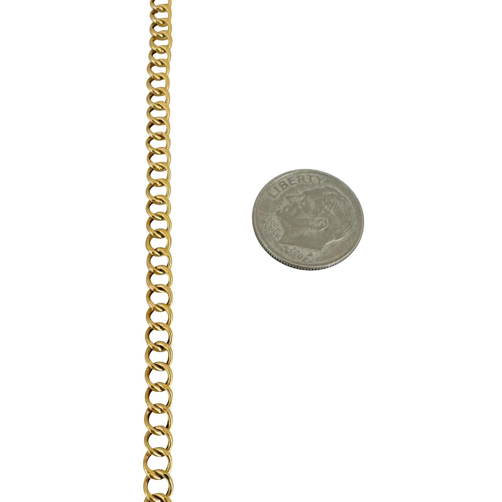 Women's or Men's 22 Karat Yellow Gold Hollow Curb Link Chain Necklace