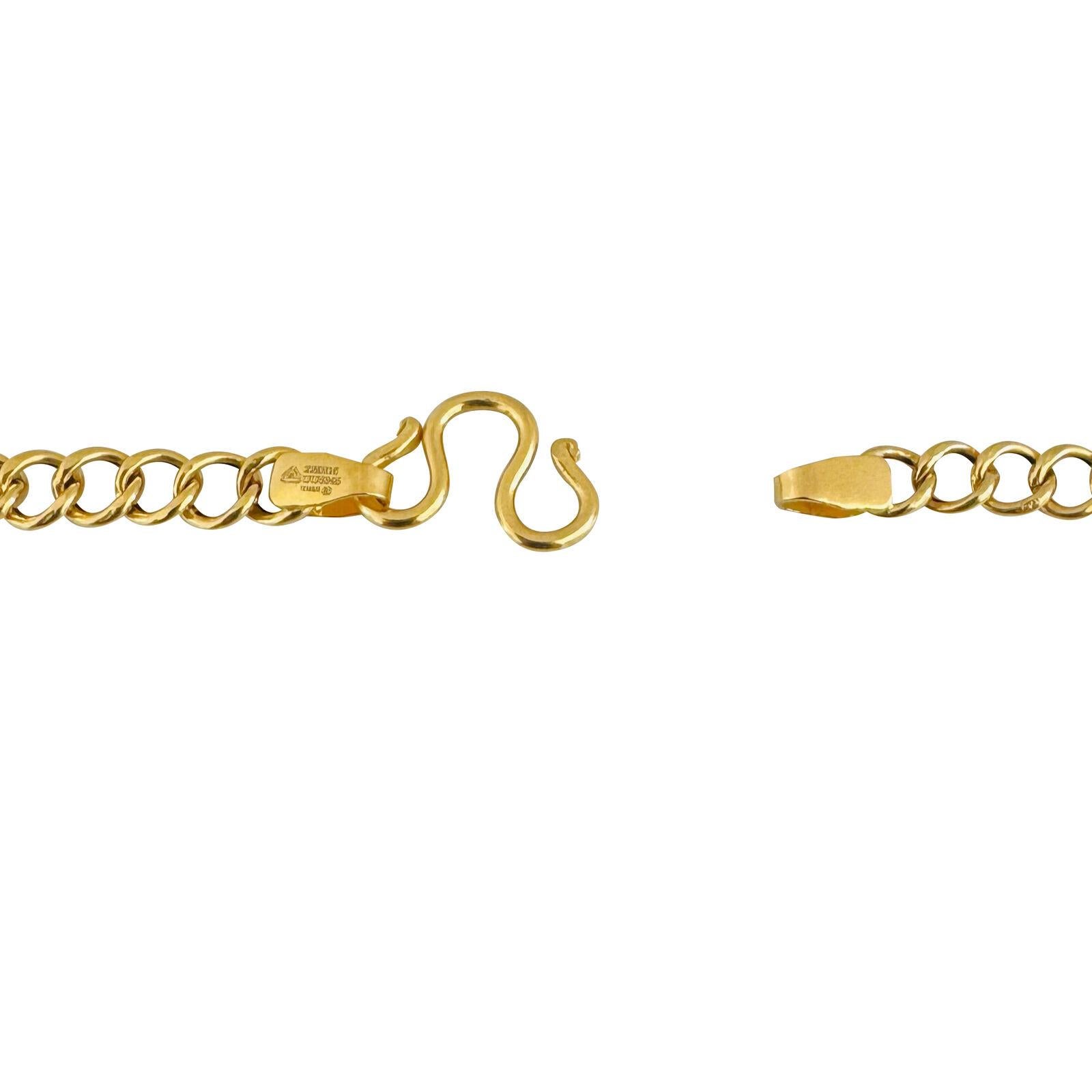 22 Karat Yellow Gold Hollow Curb Link Chain Necklace 1
