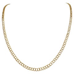 22 Karat Yellow Gold Hollow Curb Link Chain Necklace
