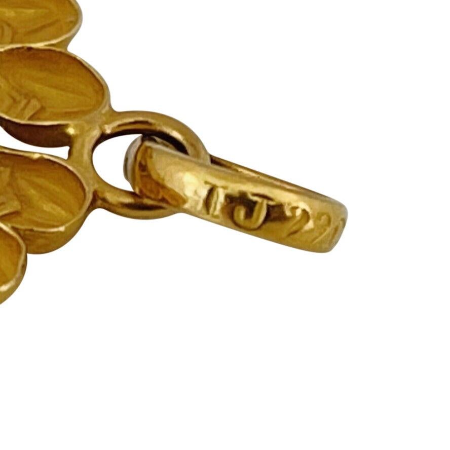 22 Karat Gelbgold Damen-Diamantschliff-Blumenanhänger 3