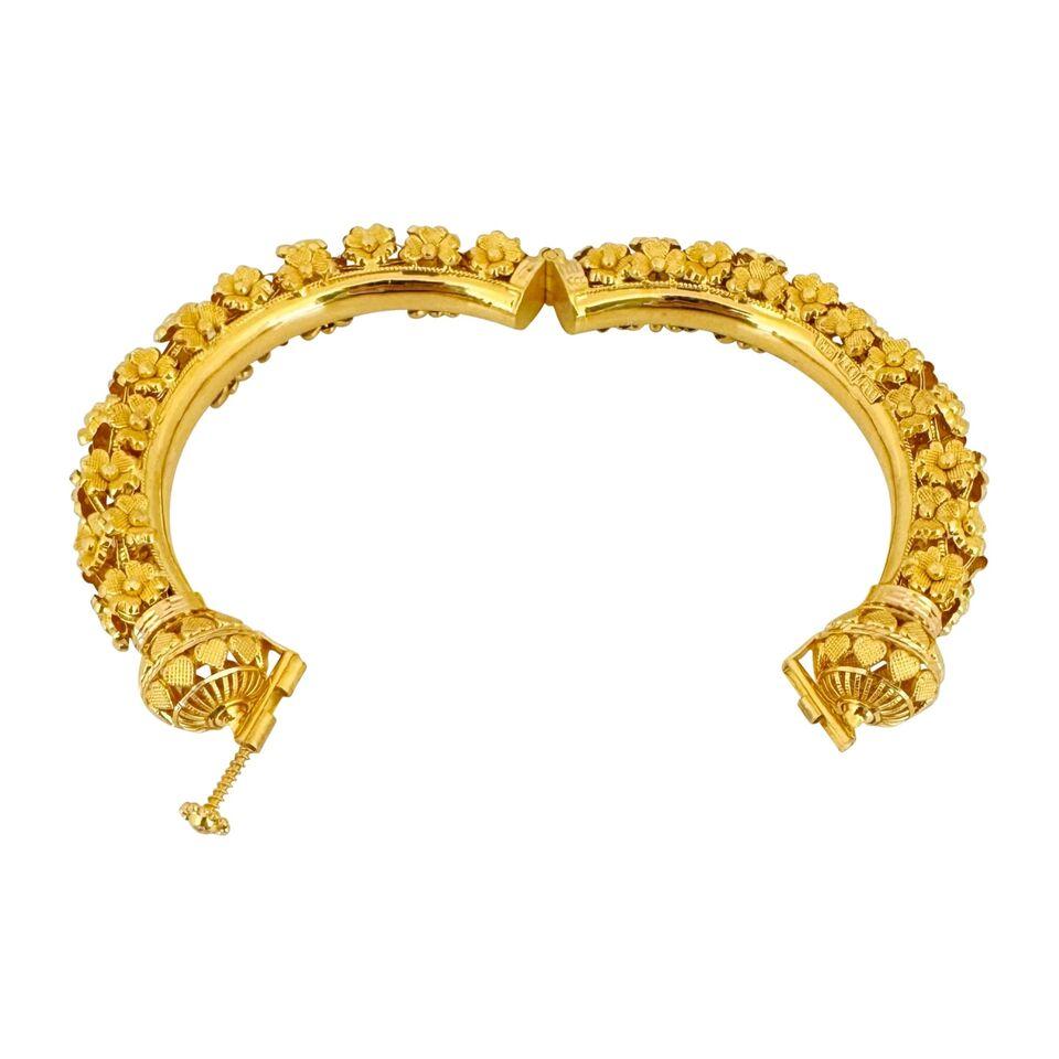 Women's 22 Karat Yellow Gold Ladies Heavy Fancy Bangle Bracelet  For Sale