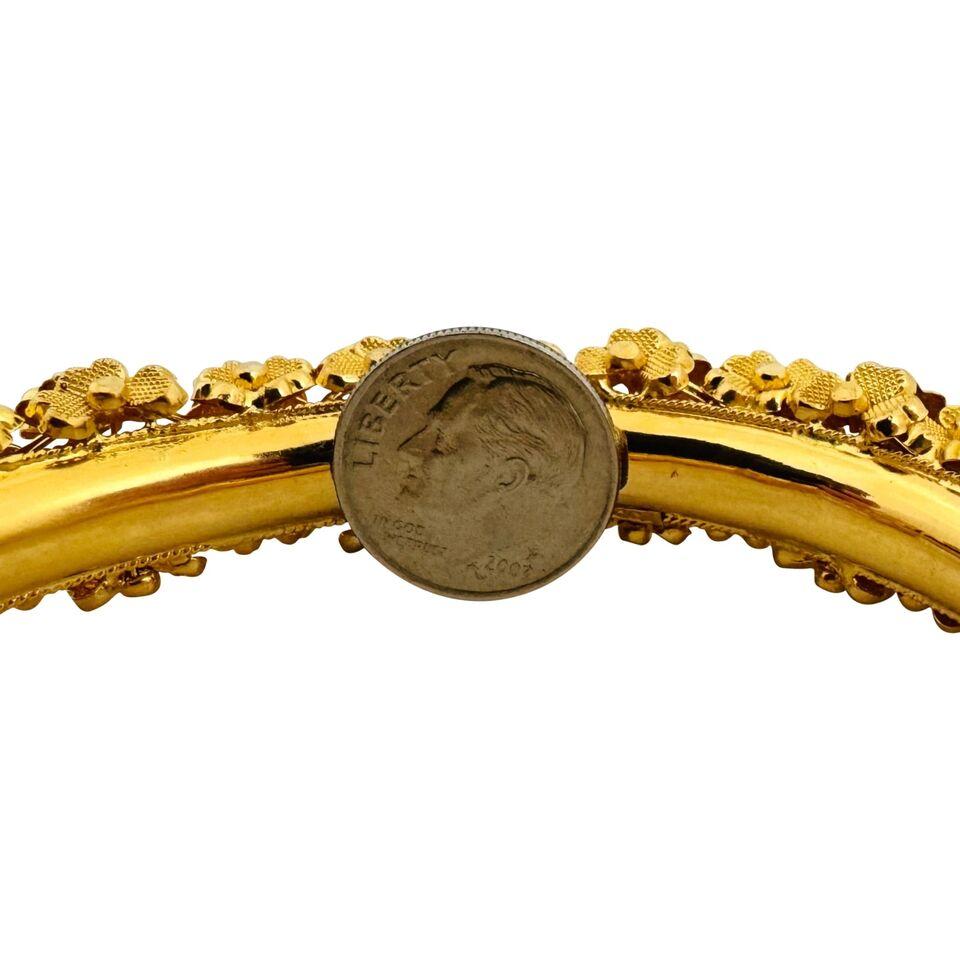 Bracelet jonc fantaisie lourd en or jaune 22 carats pour femmes  1