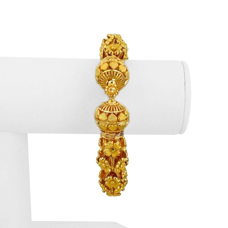 22 Karat Gelbgold Damen schwerer Fancy-Armreif 4