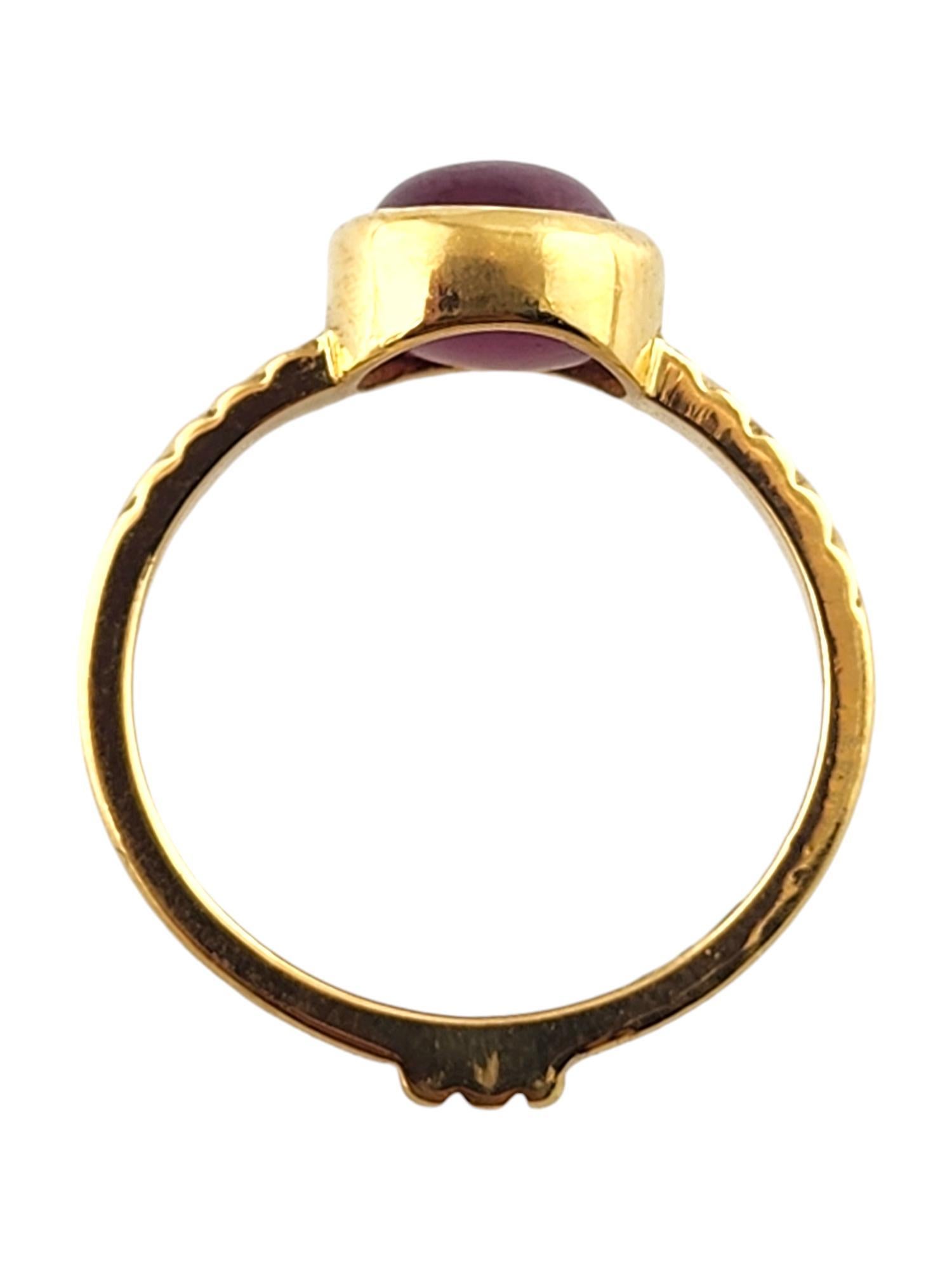 Taglio ovale Anello con rubino naturale in oro giallo 22 carati misura 3,75 #19031 in vendita