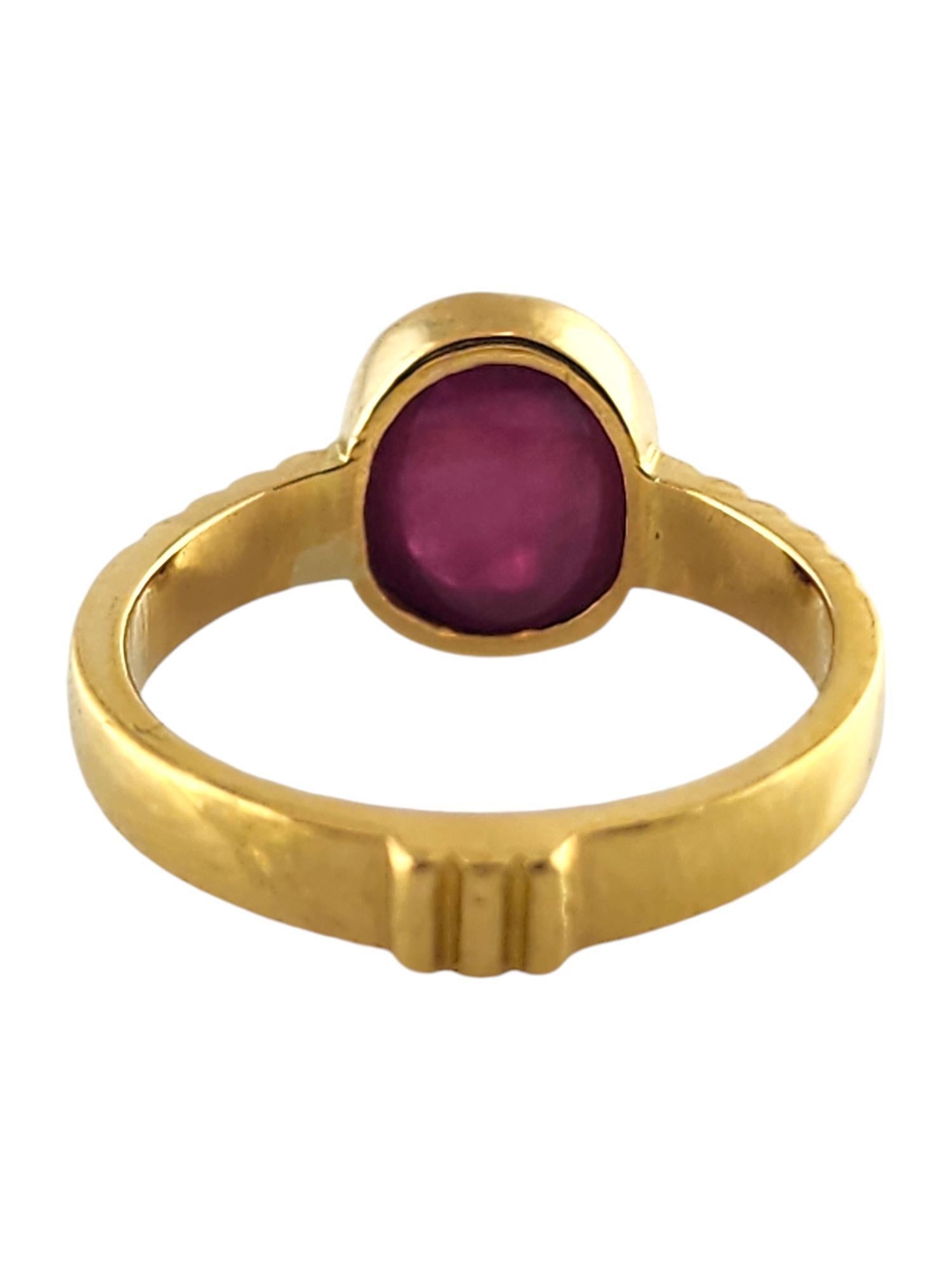 Anello con rubino naturale in oro giallo 22 carati misura 3,75 #19031 In condizioni buone in vendita a Washington Depot, CT