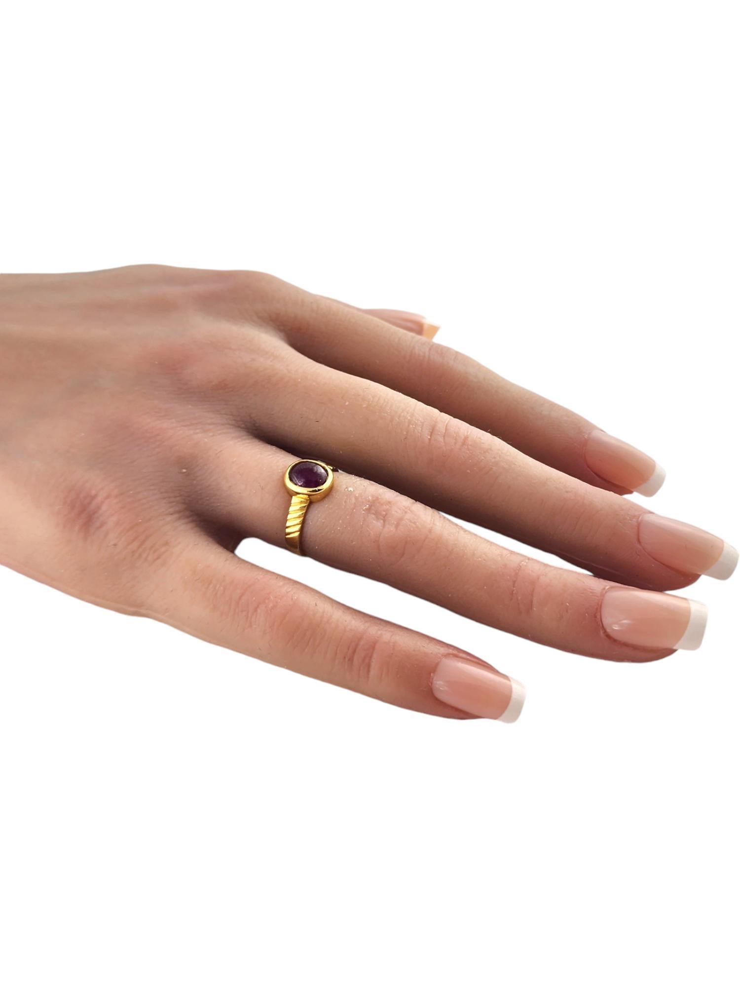 Anello con rubino naturale in oro giallo 22 carati misura 3,75 #19031 in vendita 2