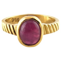 22 Karat Gelbgold Natürlicher Rubin Ring Größe 3,75 #19031